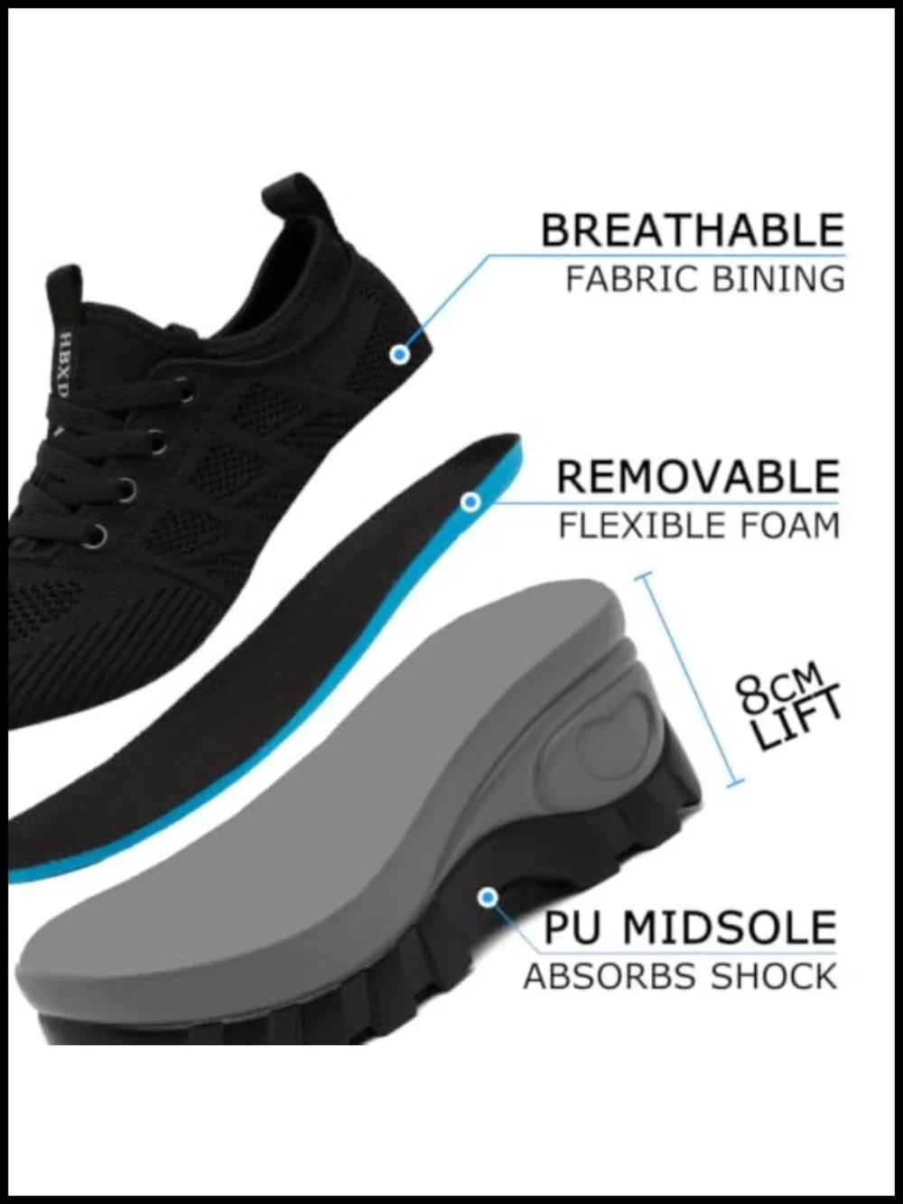 Women's Chunky Platform Wedge Sneakers Orthopedic Knit Breathable Walking Shoes